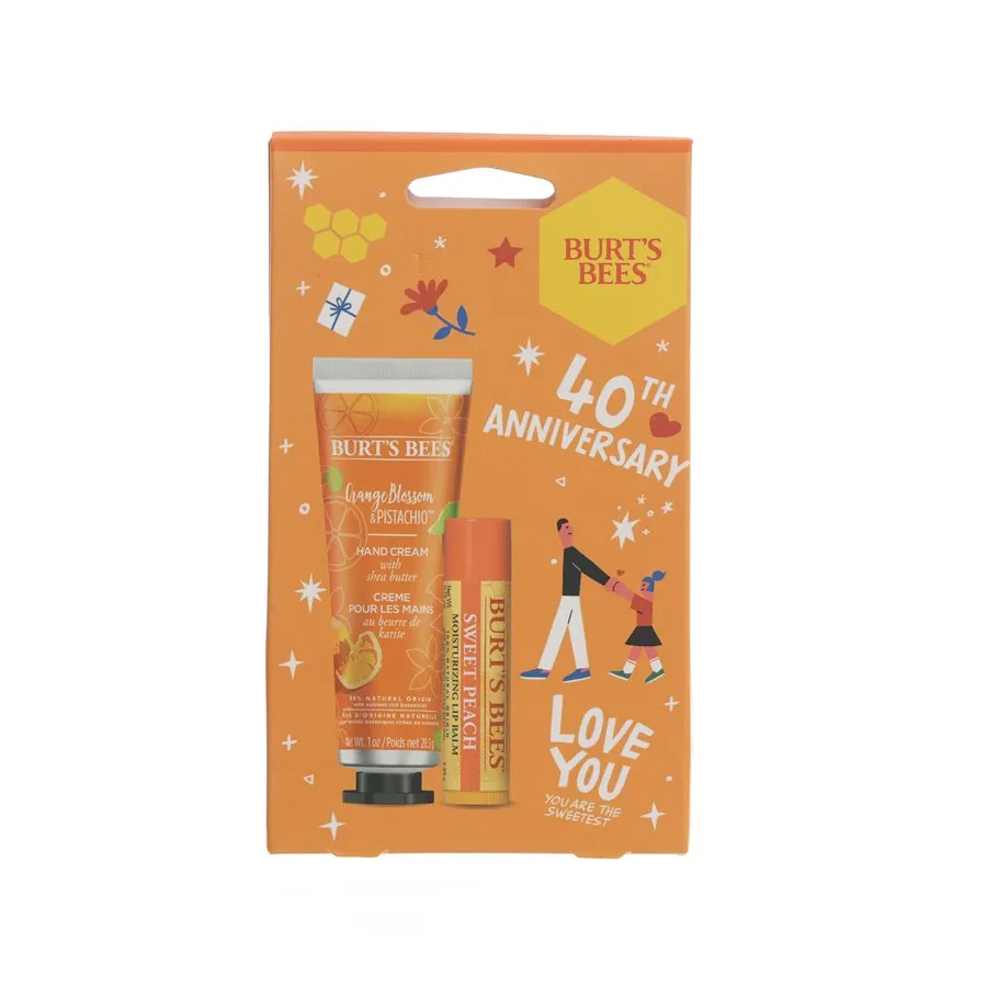 BURTS BEES Bit of Burt's - Sweet Peach Gift - Lip Balm Orange Blossom&Pistachio Hand Cream