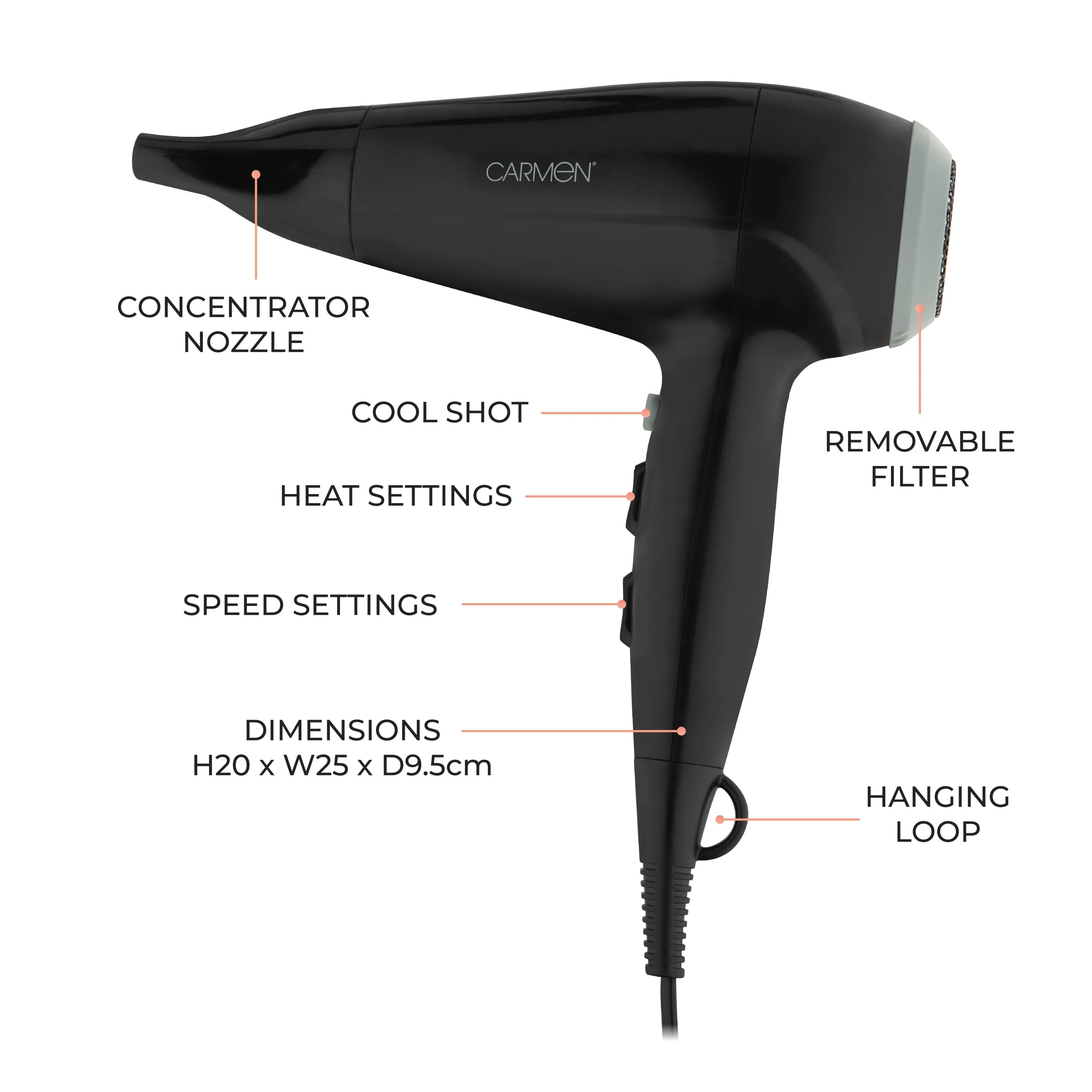 Carmen 2200W Hair Dryer
