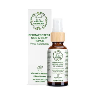 Furbabies Botanicals Dermaprotect Rose Skin & Coat Repair Serum for Overgrooming, Bald, Matted or Flea Prone Cats