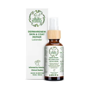 Furbabies Botanicals DermaRenew Lavender Calming Skin & Coat Repair Serum for Itchy, Balding, Smelly Dogs