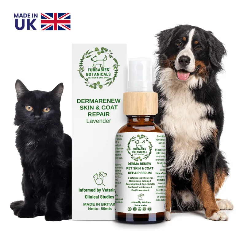 Furbabies Botanicals DermaRenew Lavender Calming Skin & Coat Repair Serum for Itchy, Balding, Smelly Dogs