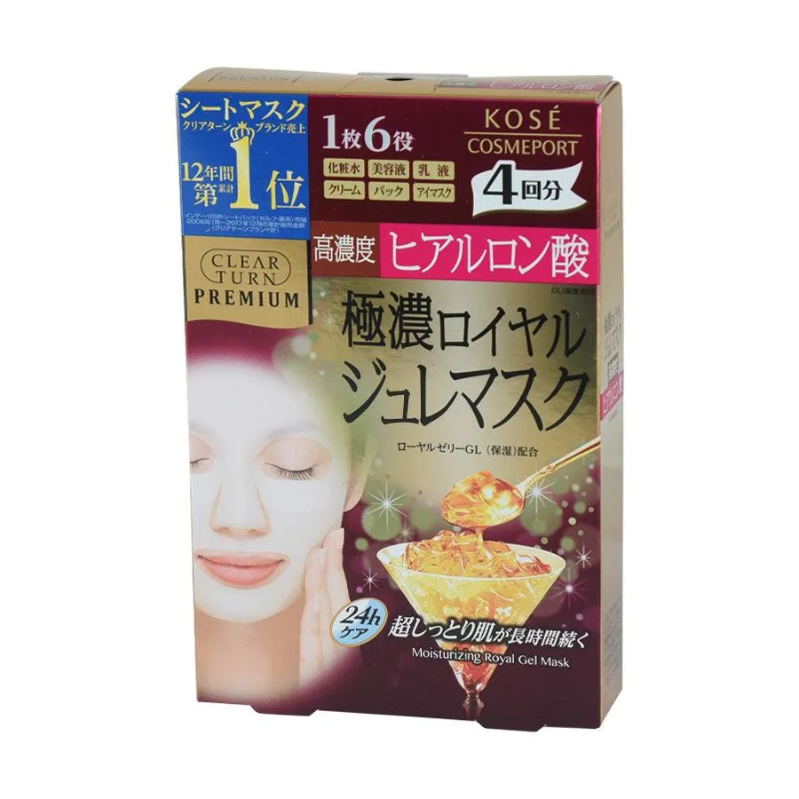 KOSE Clear Turn Premium Royal Hyaluronic Acid Gelee Mask (4pcs)