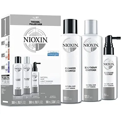 Nioxin System 1 Starter Kit | Now Save 36%, 300ml Cleanser ;150ml Scalp Therapy & 100ml Scalp Treatment