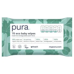 Pura Eco Baby Wipes Pack of 70