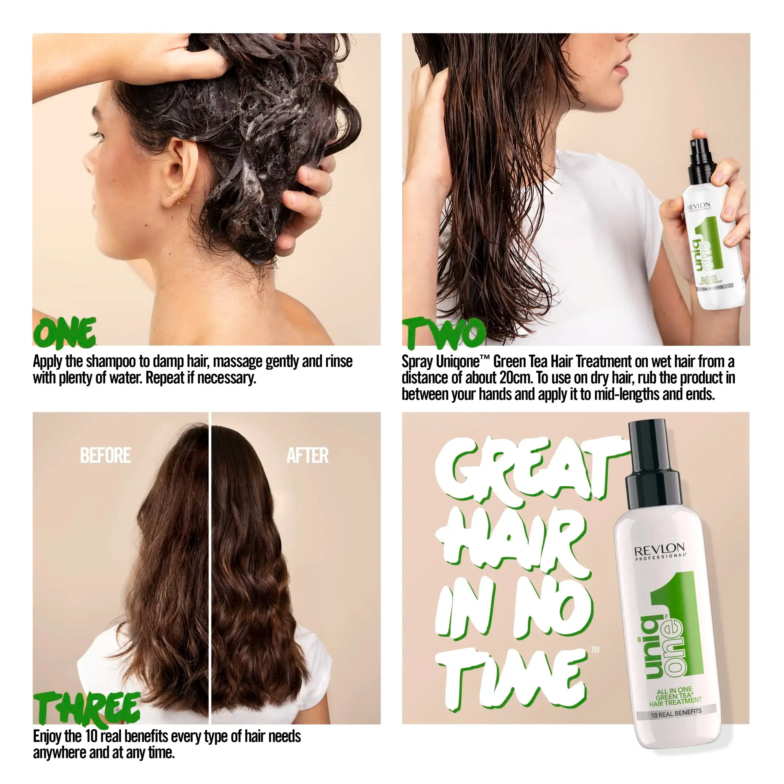 REVLON UNIQONE?All In One Leave-In Hair Treatment Green Tea Fragrance