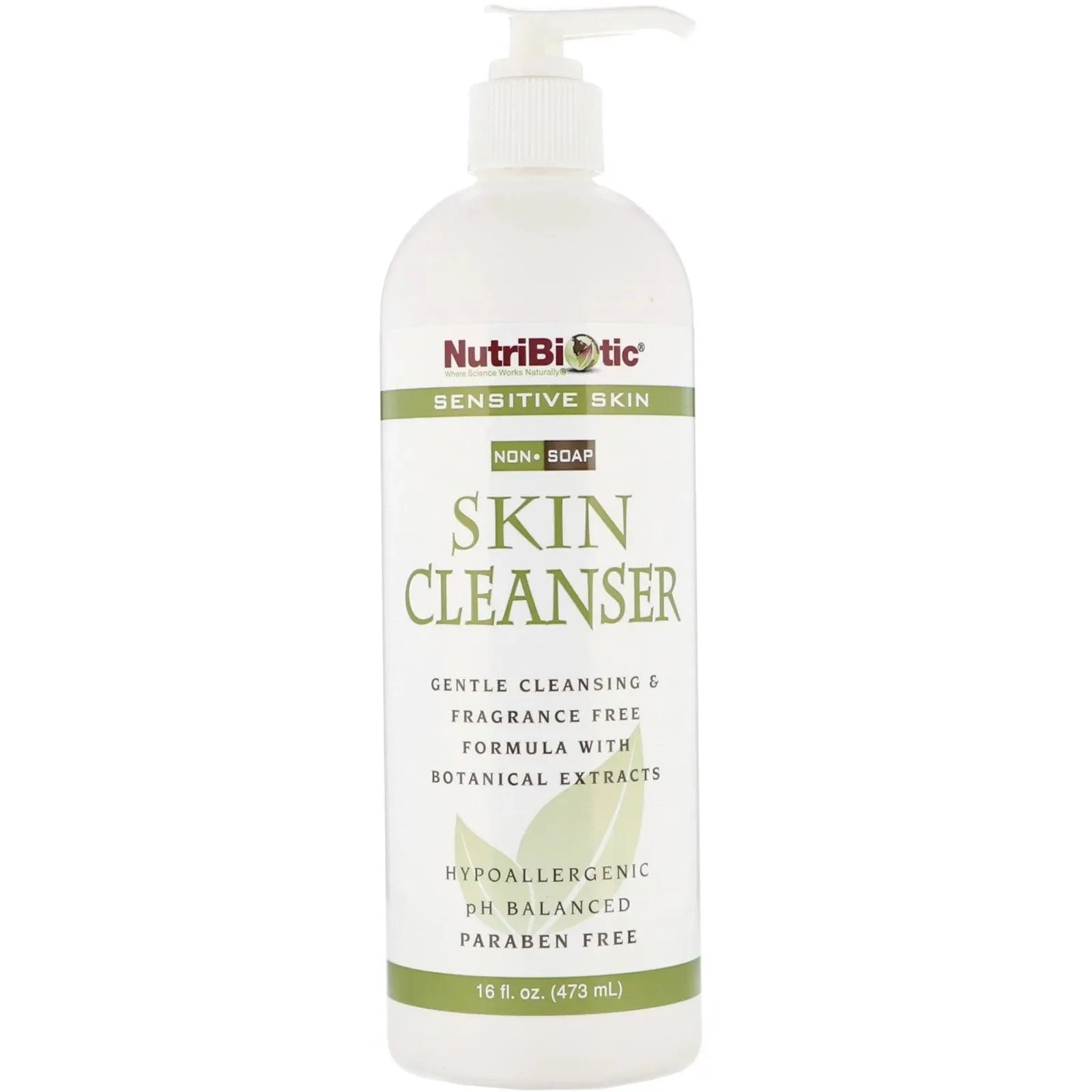 Skin Cleanser, Sensitive Skin, Fragrance Free - (473 ml) - Nutribiotic