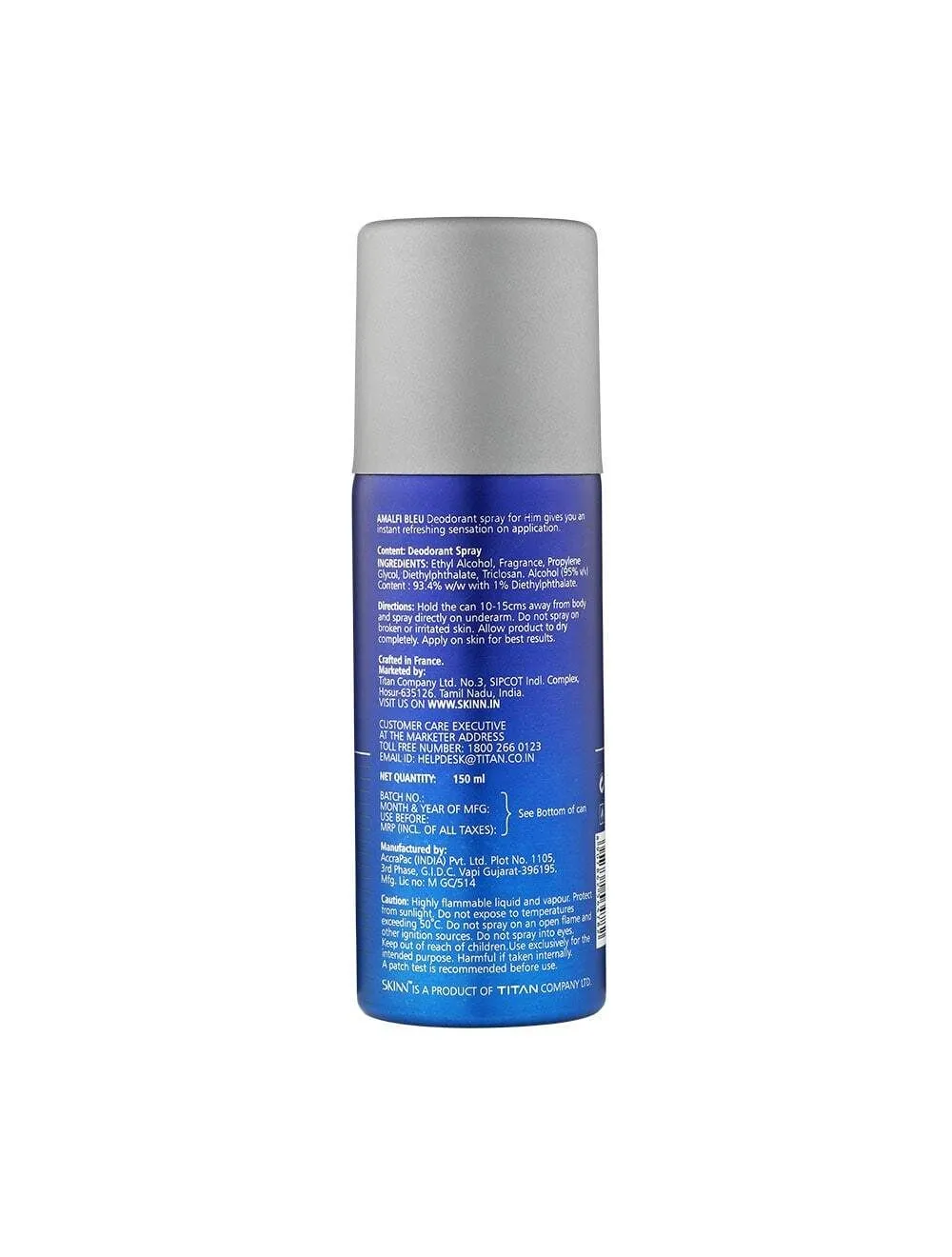 Skinn Deodorant Spray Amalfi Bleu For Men (150ml)