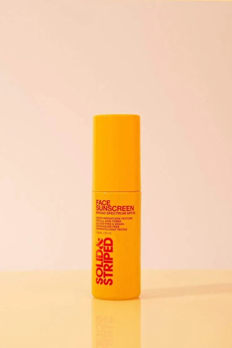 Solid & Striped Travel Kit Sunscreen Meets Serum SPF 30 Moisturizing Sun-Care Kit Includes a 3oz All-Over Sunscreen, Face SP and Sun Balm SPF 45