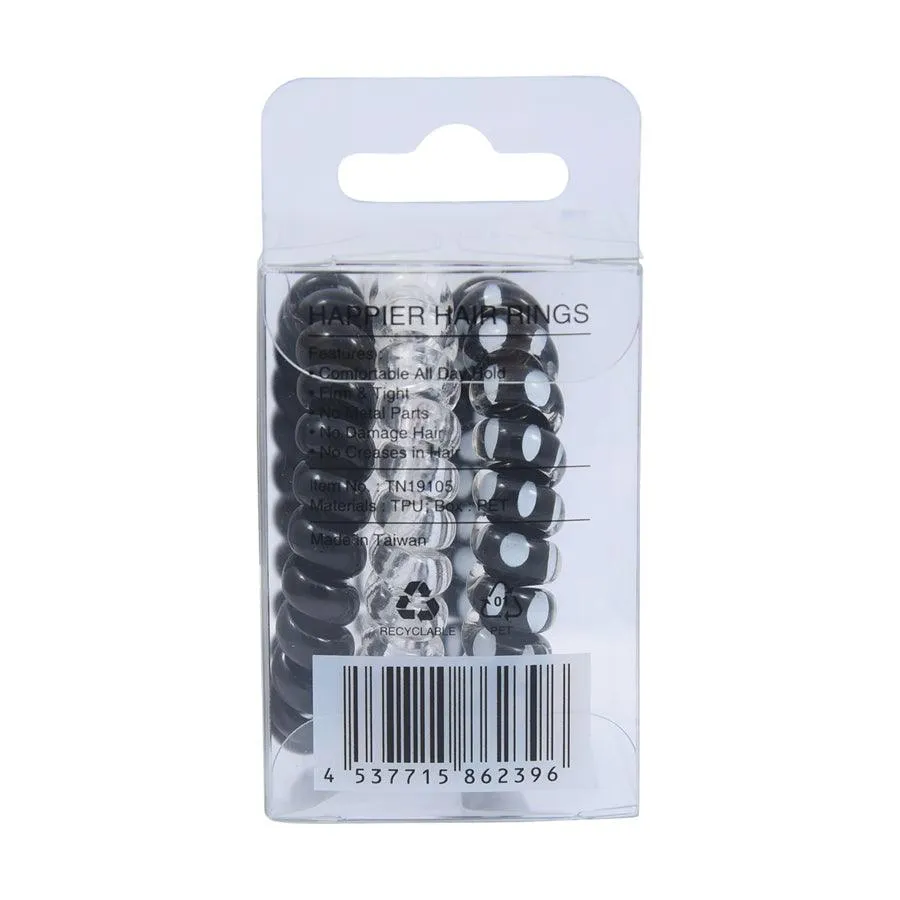 TINA'S DRESSER Happier Hair Rings - Black  (3pcs)