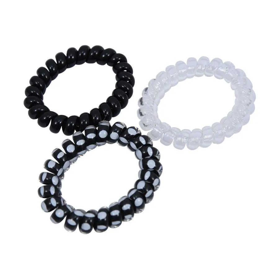 TINA'S DRESSER Happier Hair Rings - Black  (3pcs)